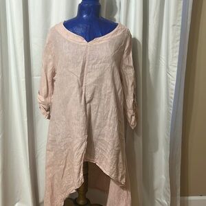 HD Diffusion in Paris Blush Pink Tunic Top Linen